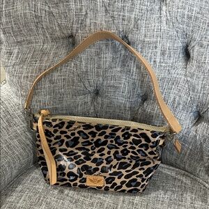 Consuela blue jag Leopard Print Shoulder Bag